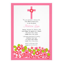 Fleurs assez roses et sainte communion de croix pr invitation