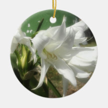 Fleurs blanches glorieuses 3 ornements de noël
