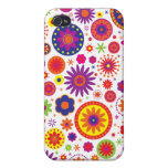 Fleurs d'arc-en-ciel de hippie coques iPhone 4/4S