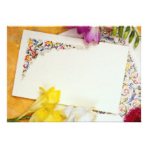 fleurs de carte jaune et de fleurs bristol personnalisé