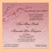 Fleurs de cerisier roses épousant l'invitation nup invitations