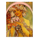 fleurs de mucha cartes postales