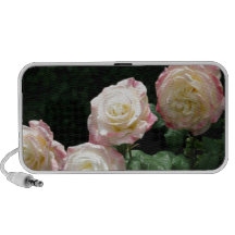 Fleurs de rose rose et jaune haut-parleurs portables