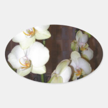 Fleurs	d'orchidée Sticker Ovale