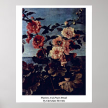Fleurs et détail de fruit par Berentz chrétien Posters