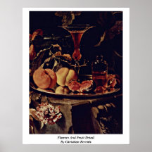 Fleurs et détail de fruit par Berentz chrétien Posters