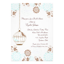 Fleurs et invitation nuptiale de douche de cage à  invitations