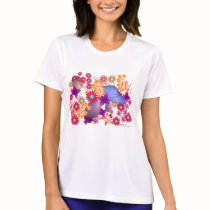 Fleurs et pierres colorées d'été t-shirts