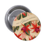 Fleurs glorieuses vintages de joyeux anniversaire badges avec agrafe