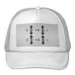 Fleurs grises et noires et blanches élégantes casquettes de camionneur