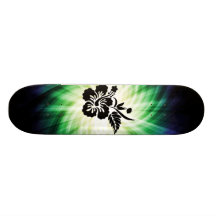 Fleurs hawaïennes rougeoyantes plateaux de skateboards