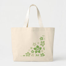 fleurs hawaïennes vertes sac fourre-tout