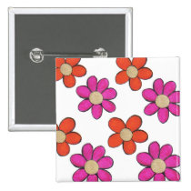 Fleurs mignonnes badges publicitaires
