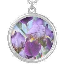 Fleurs pourpres d'iris colliers