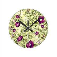 Fleurs pourpres vintages horloges