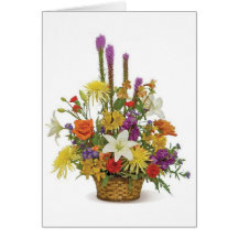 fleurs rouges, jaunes, blanches cartes de vœux