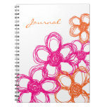 Fleurs sauvages oranges et roses carnets