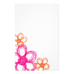 Fleurs sauvages oranges et roses motifs pour papier à lettre