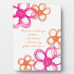 Fleurs sauvages oranges et roses plaques d'affichage
