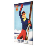Flexibele Vlieger speld-op Ski?end Meisje Stretched Canvas Prints