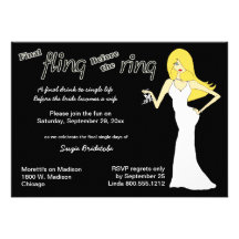 Fling final avant la jeune mariée d'une chevelure  faire-parts