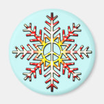 FLOCON DE NEIGE DE SIGNE DE PAIX MAGNETS POUR RÉFRIGÉRATEUR
