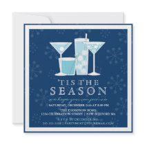 Flocons de neige et cocktail bleus glacials de vac invitations
