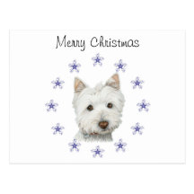 Flocons de neige mignons d'art et de Noël de chien Cartes Postales