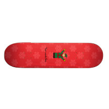 Flocons de neige mignons de rouge d'elfe planches à roulettes