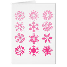 Flocons de neige roses - carte de voeux