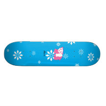 Flocons de neige roses nommés personnalisés de ble plateaux de skateboards