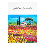 FLORA EN champs, pavots et tournesols de la TOSCAN Faire-parts
