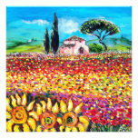 FLORA EN champs, pavots et tournesols de la TOSCAN Invitations