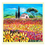 FLORA EN champs, pavots et tournesols de la TOSCAN Invitations
