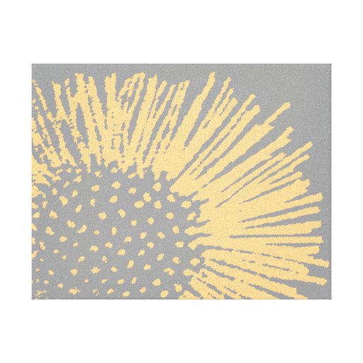 Floral abstrait jaune et de gris impressions sur toile