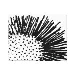 Floral abstrait noir et blanc toile tendue sur châssis