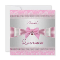 Floral blanc de 15ème de Quinceanera rose de fête  Bristol Personnalisé