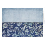 Floral bleu affligé personnalisable cartes de vœux