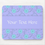 Floral bleu tapis de souris