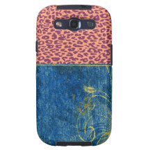 Floral bleu vintage avec la rétro peau d'empreinte coques galaxy s3