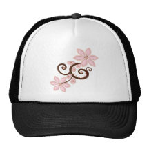 floral moderne de rose et de brun casquette