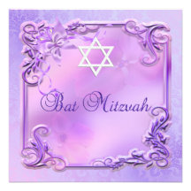 Floral rose assez pourpre de fille de bat mitzvah bristols personnalisés