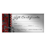 Floral rouge d'argent de spa de salon de certifica double carte