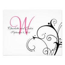flourish ; économies de monogramme la date invitation personnalisable