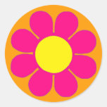 Flower power adhésifs ronds