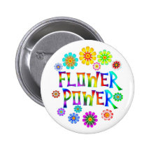 FLOWER POWER BADGE AVEC ÉPINGLE