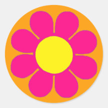 Flower power ronde stickers
