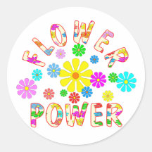 Flower power ronde stickers