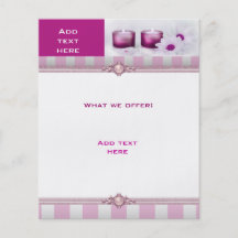 Flyer Beauty Salon Spa Roze Witte StripeTemplate Folder Ontwerp