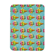 Folie de chats de Kitty d'été Magnets Rectangulaires